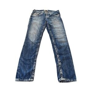 Big Star Jenae Skinny Faded Distressed Denim Blue Jeans Women Size 27S